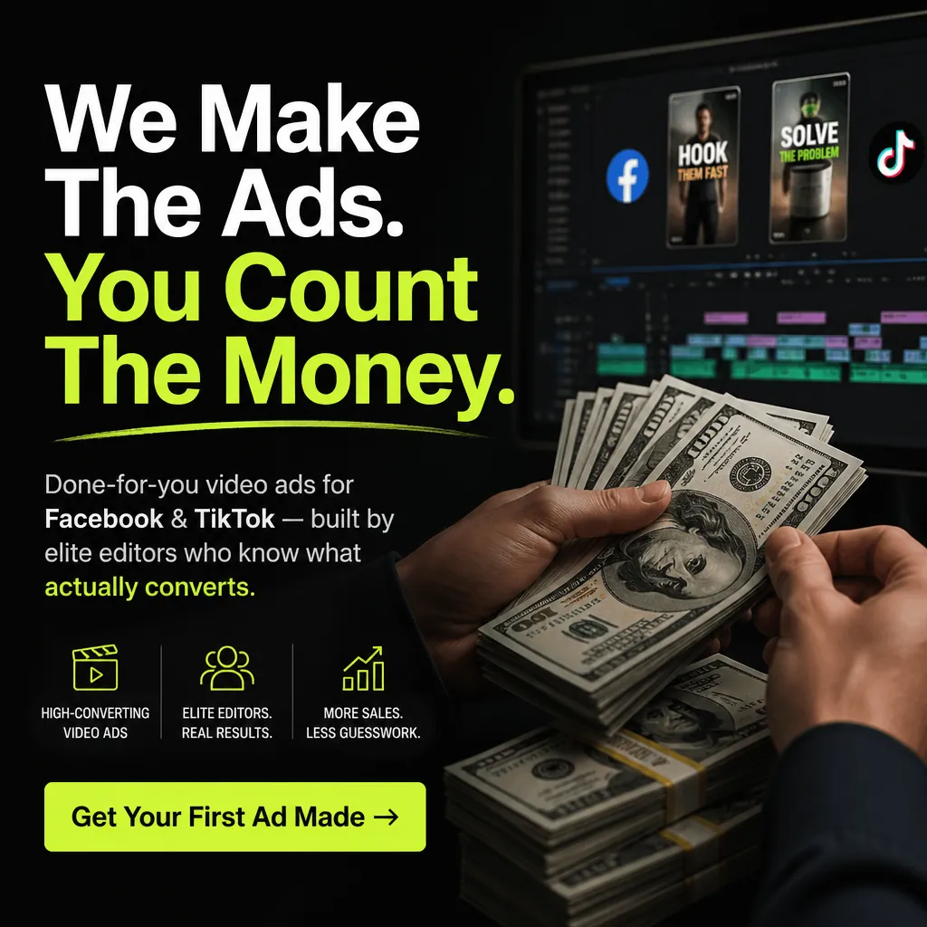We Make The Ads. You Count The Money. — AdsBabe Facebook & TikTok video ad creative #7