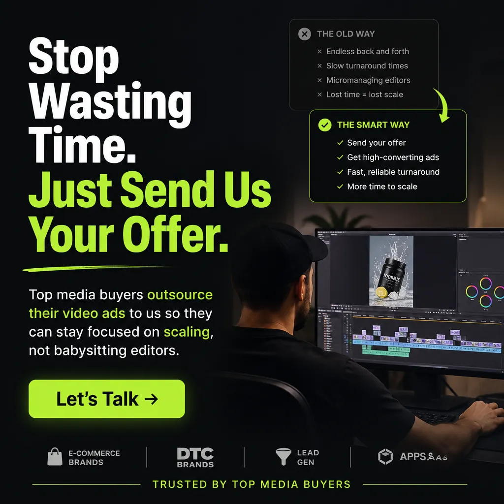 Stop Wasting Time. Just Send Us Your Offer. — AdsBabe Facebook & TikTok video ad creative #2