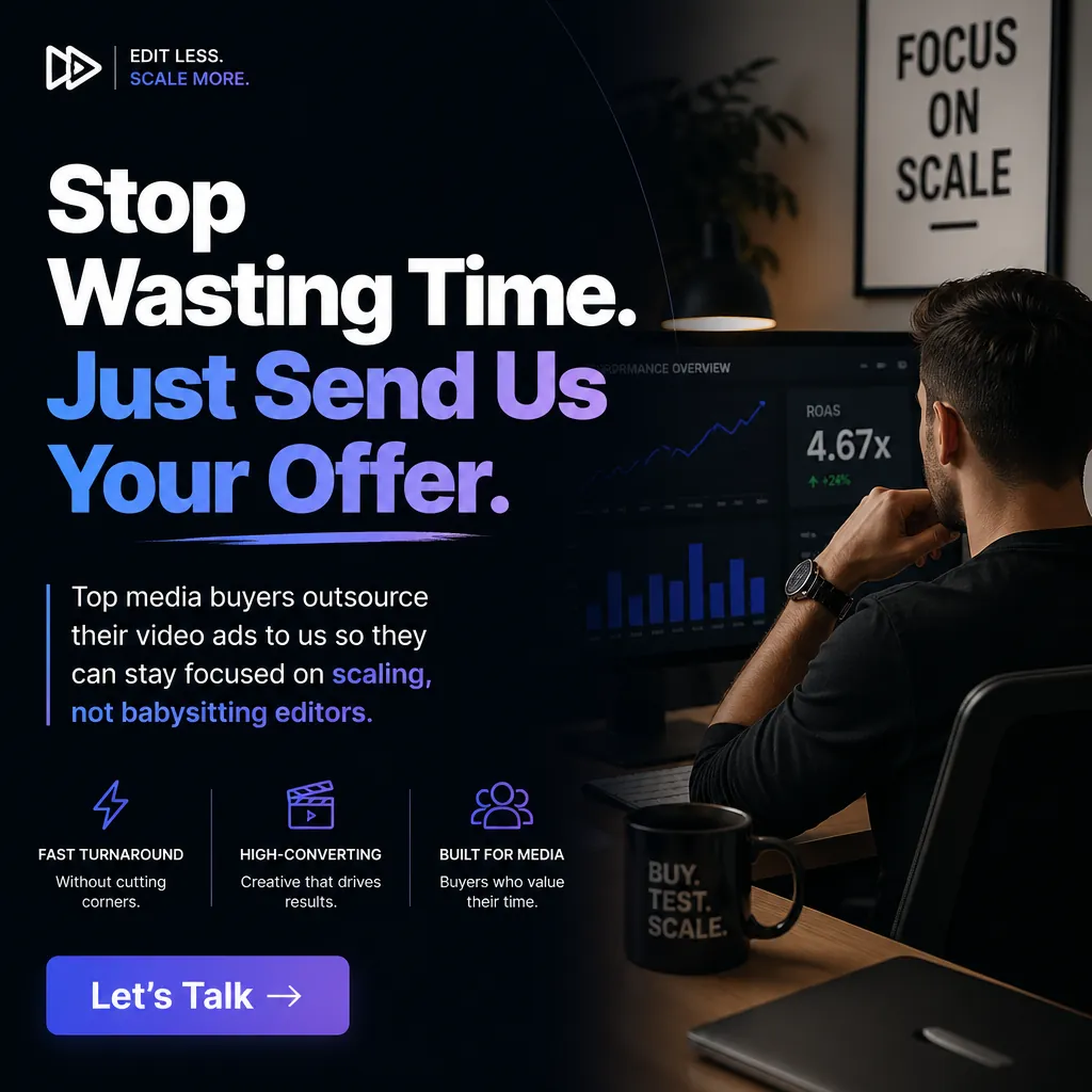 Stop Wasting Time. Just Send Us Your Offer. — AdsBabe Facebook & TikTok video ad creative #3