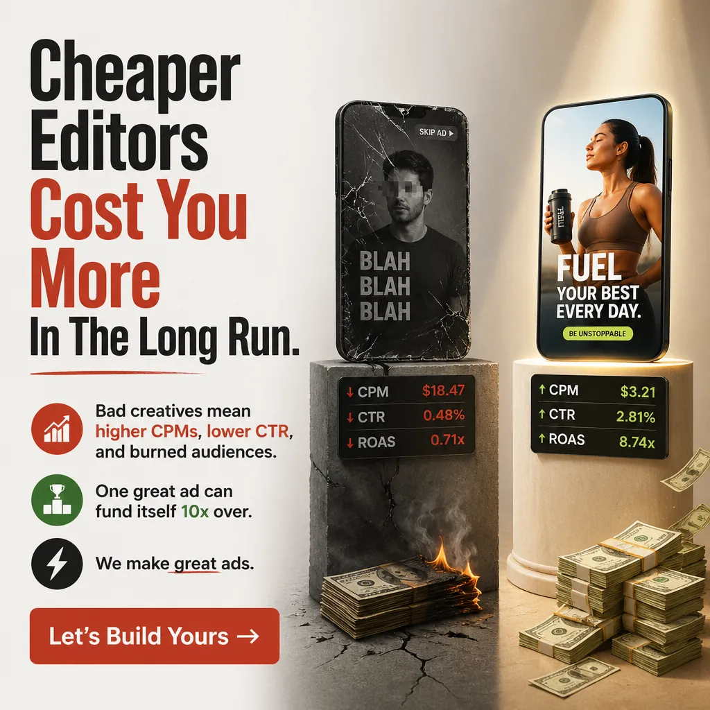 Cheaper Editors Cost You More In The Long Run. — AdsBabe Facebook & TikTok video ad creative #3