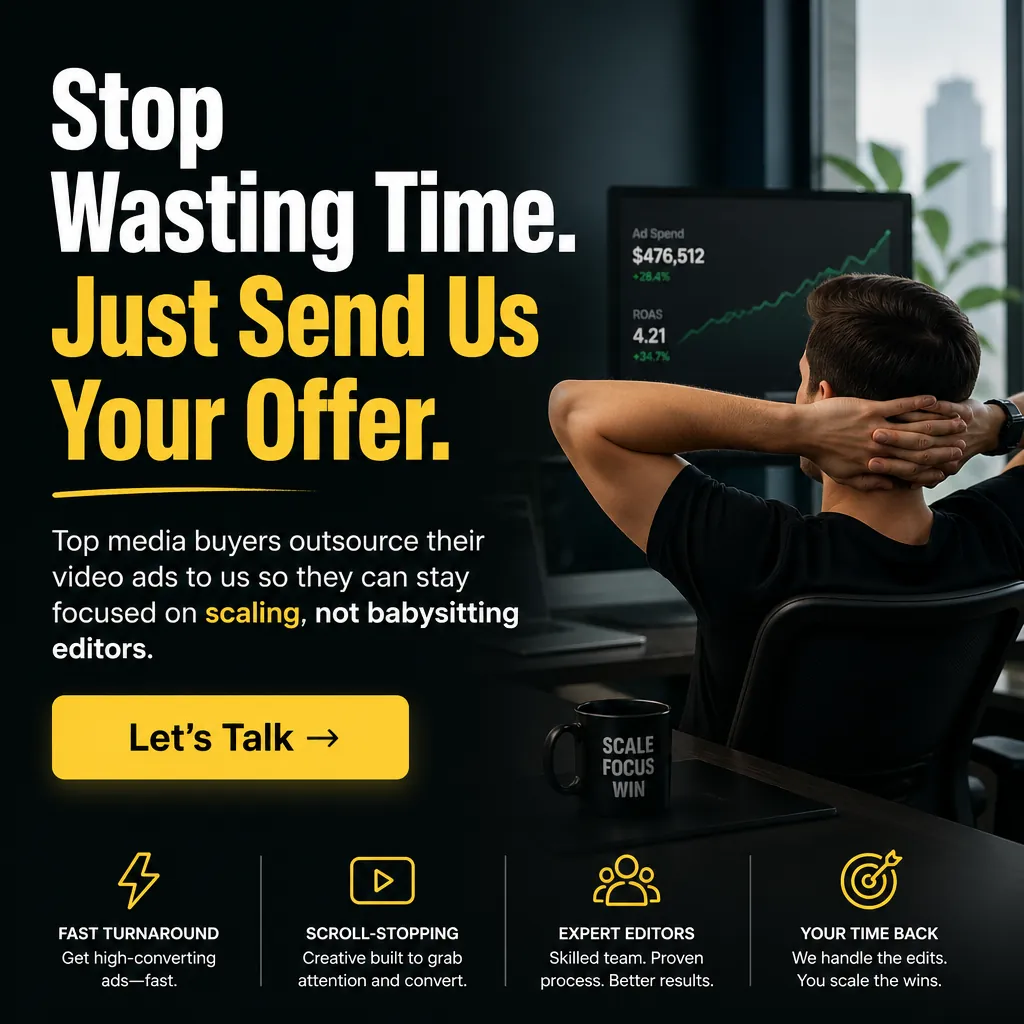 Stop Wasting Time. Just Send Us Your Offer. — AdsBabe Facebook & TikTok video ad creative #4