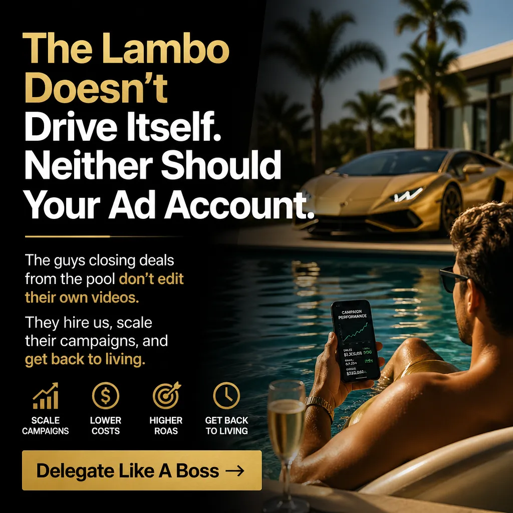 The Lambo Doesn't Drive Itself. Neither Should Your Ad Account. — AdsBabe Facebook & TikTok video ad creative #1