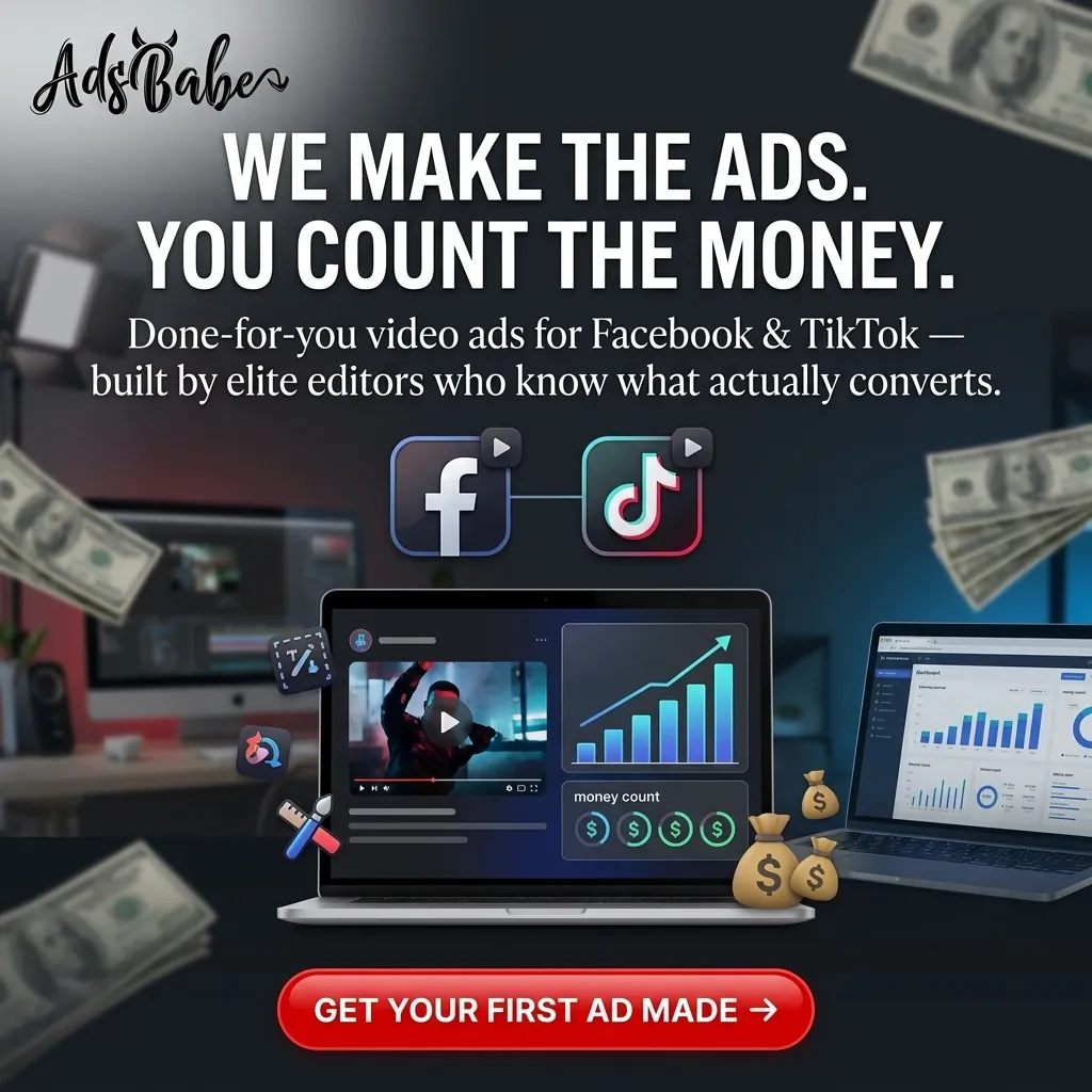 We Make The Ads. You Count The Money. — AdsBabe Facebook & TikTok video ad creative #8