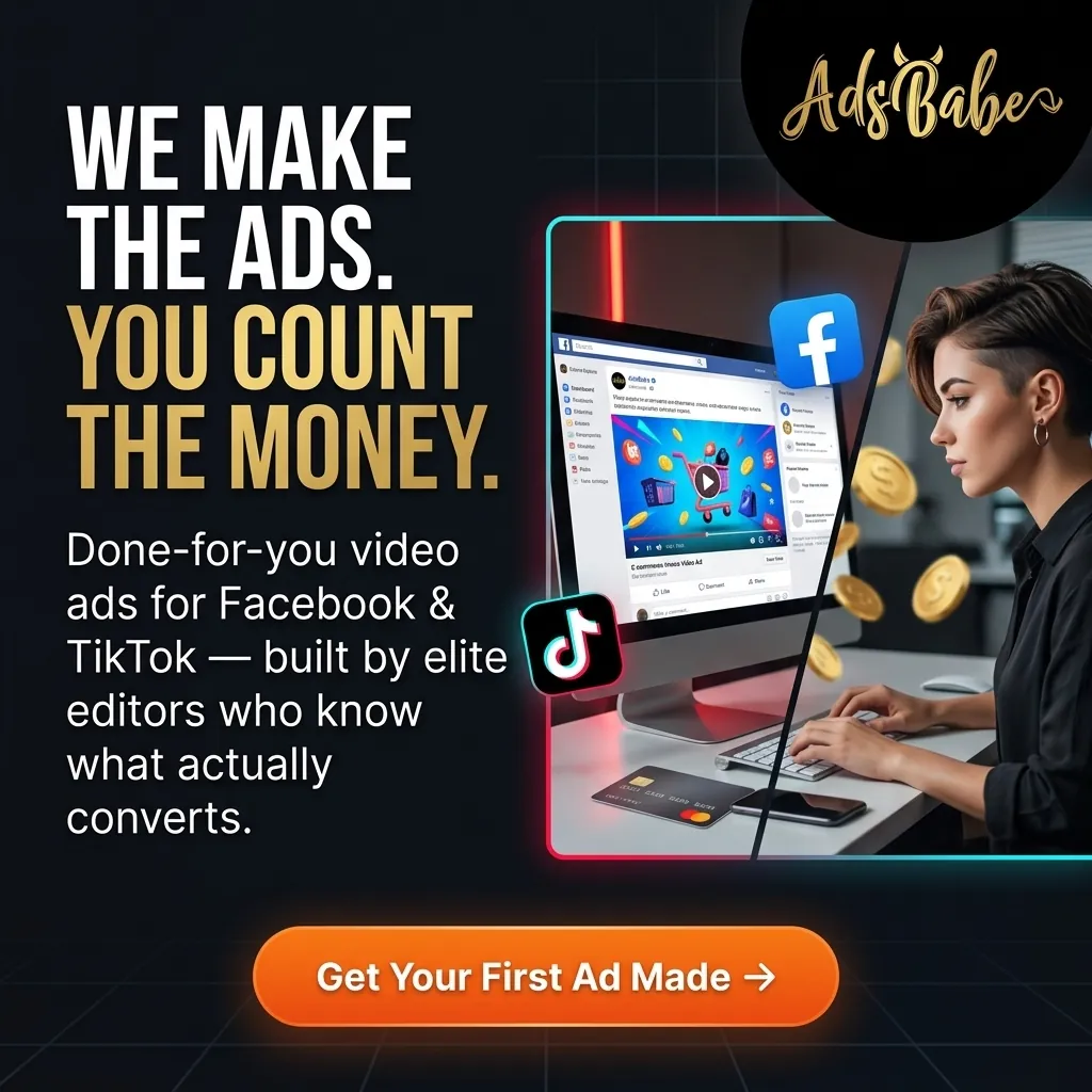 We Make The Ads. You Count The Money. — AdsBabe Facebook & TikTok video ad creative #9