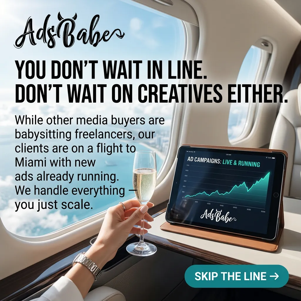 You Don't Wait In Line. Don't Wait On Creatives Either. — AdsBabe Facebook & TikTok video ad creative #2