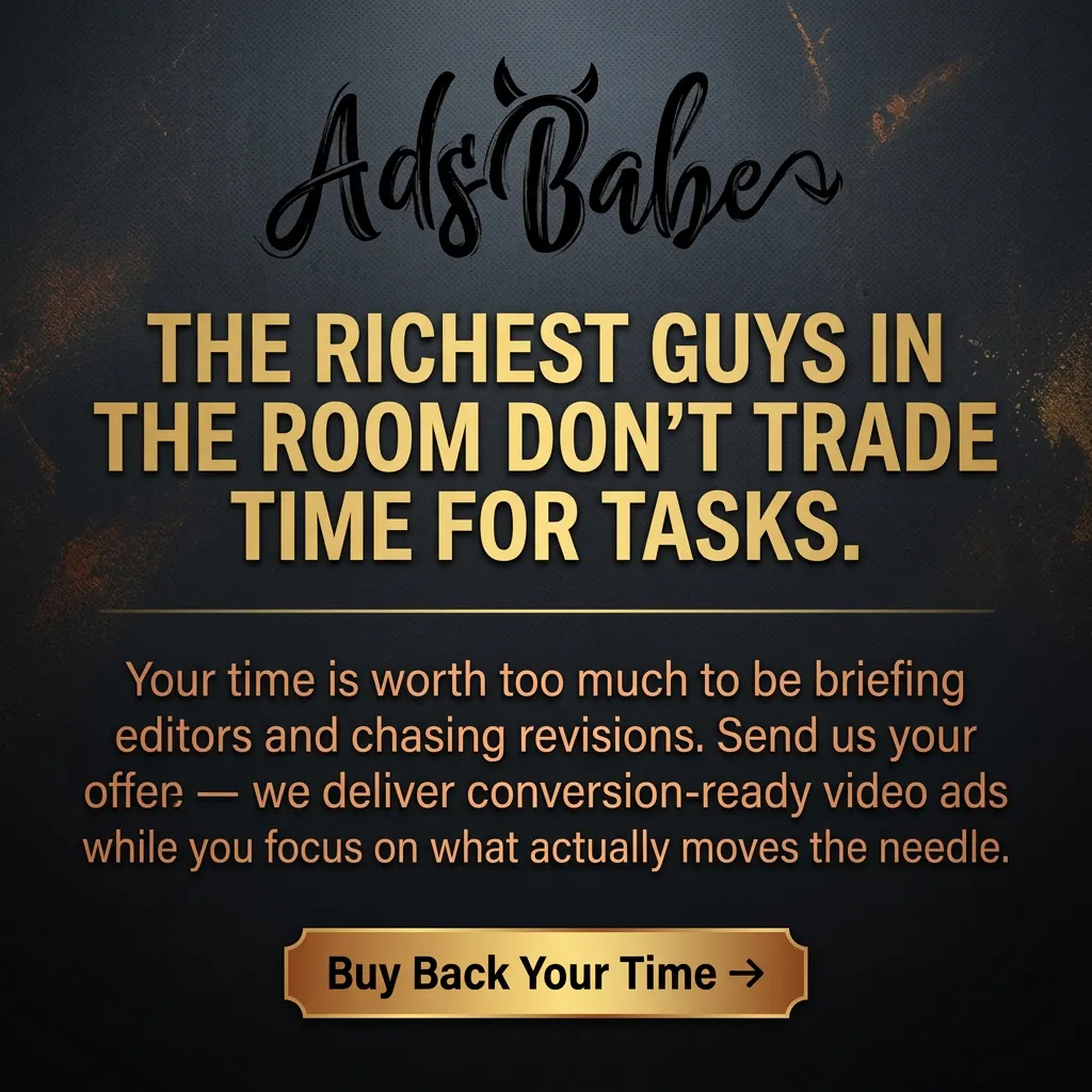 The Richest Guys In The Room Don't Trade Time For Tasks. — AdsBabe Facebook & TikTok video ad creative #2
