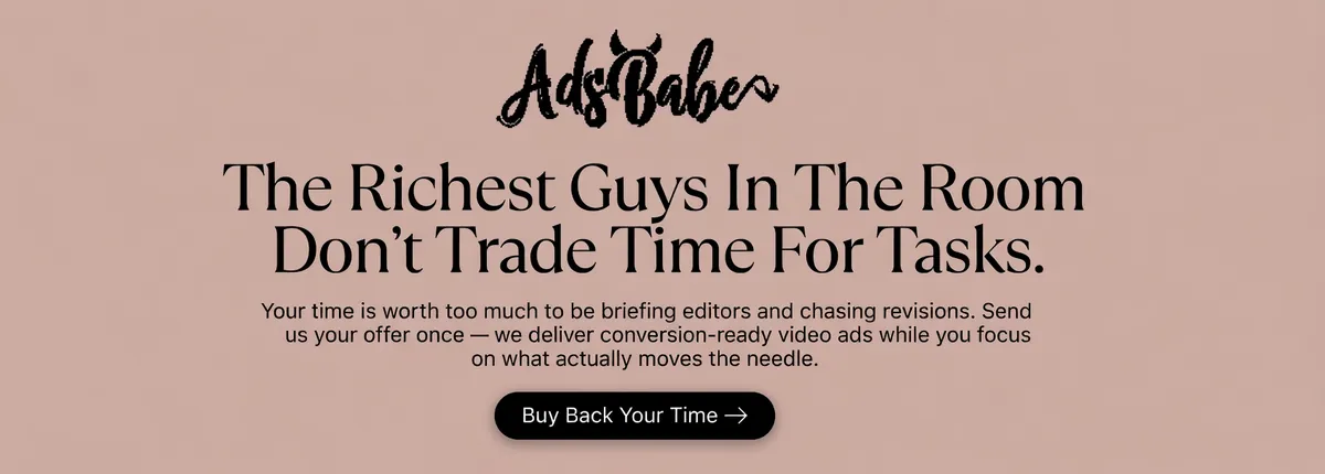 The Richest Guys In The Room Don't Trade Time For Tasks. — AdsBabe Facebook & TikTok video ad creative #3