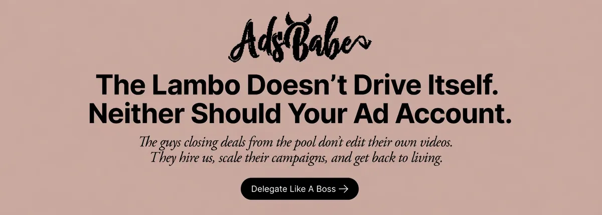 The Lambo Doesn't Drive Itself. Neither Should Your Ad Account. — AdsBabe Facebook & TikTok video ad creative #3